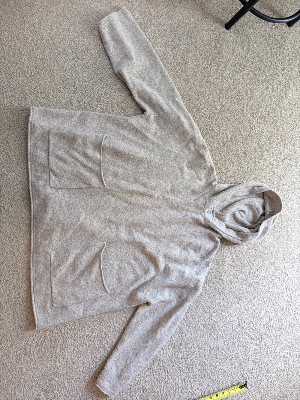 Zara Light Taupe Hooded Cowl Neck Sweater